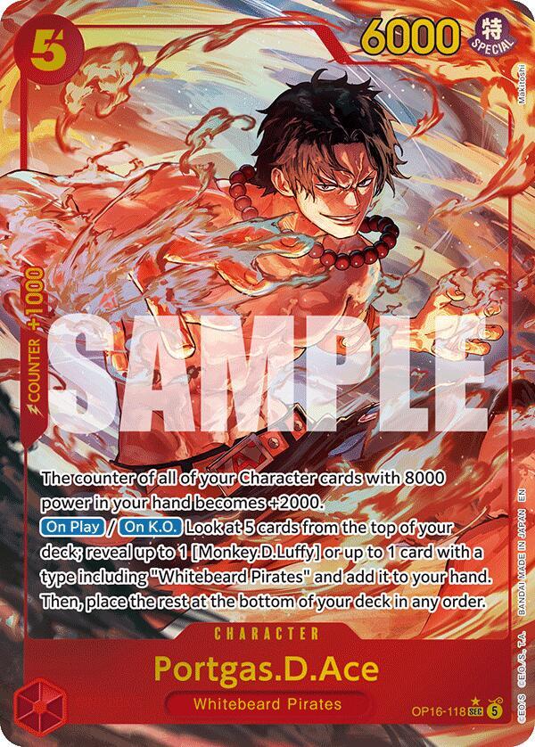 Portgas.D.Ace (OP16-118) – The Time of Battle - Authentic Card