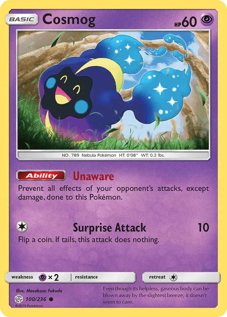Cosmog (100/236) – Sun & Moon: Cosmic Eclipse - Authentic Card