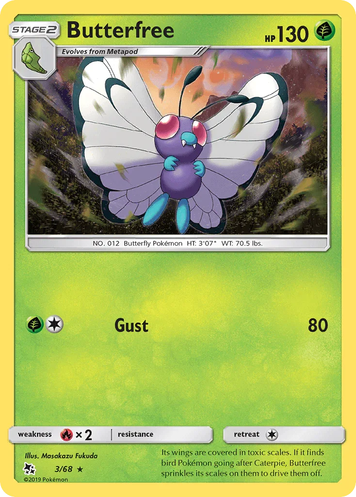 Butterfree (3/68) – Sun & Moon: Hidden Fates | Fast Shipping