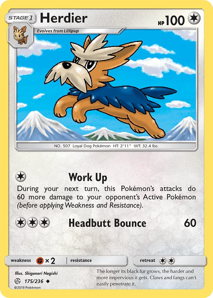 Herdier (175/236) – Sun & Moon: Cosmic Eclipse | Fast Shipping