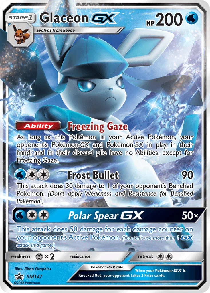 Glaceon GX (SM147) – Sun & Moon: Black Star Promos - Authentic Card