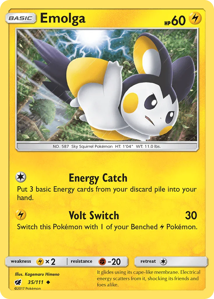 Emolga (35/111) – Sun & Moon: Crimson Invasion – For Sale
