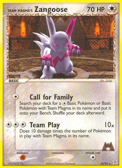 Team Magma's Zangoose (23/95) – EX: Team Magma vs Team Aqua - Authentic Card