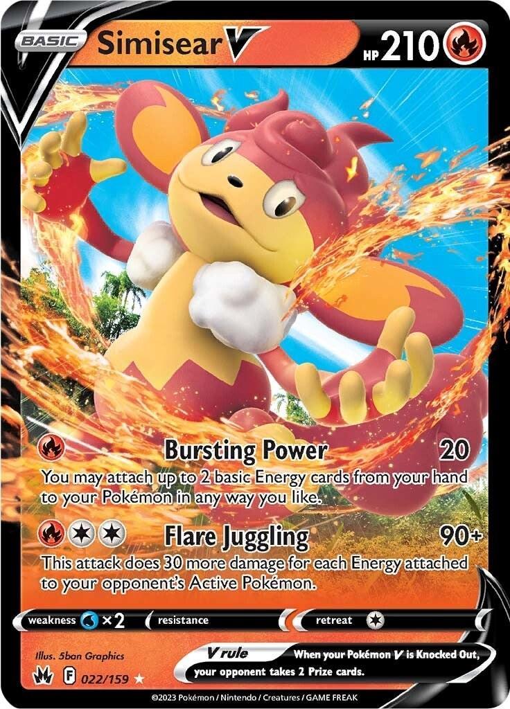 Simisear V (022/159) – Sword & Shield: Crown Zenith - Authentic Card