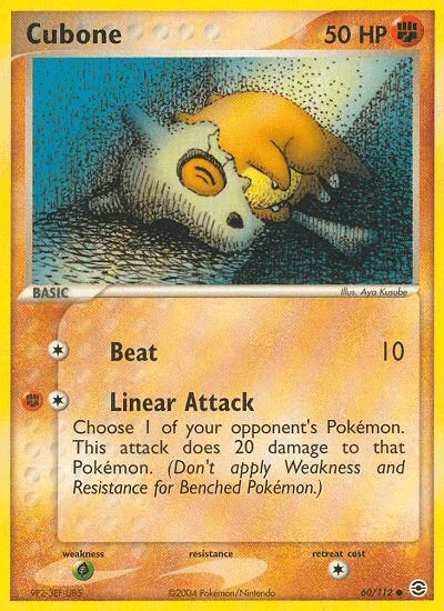 Cubone (60/112) – EX: FireRed & LeafGreen - Authentic Card
