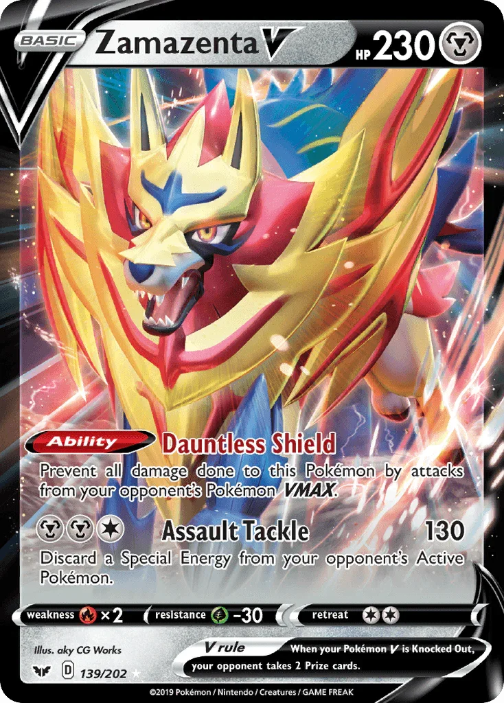 Zamazenta V (139/202) – Sword & Shield: Base Set - Authentic Card