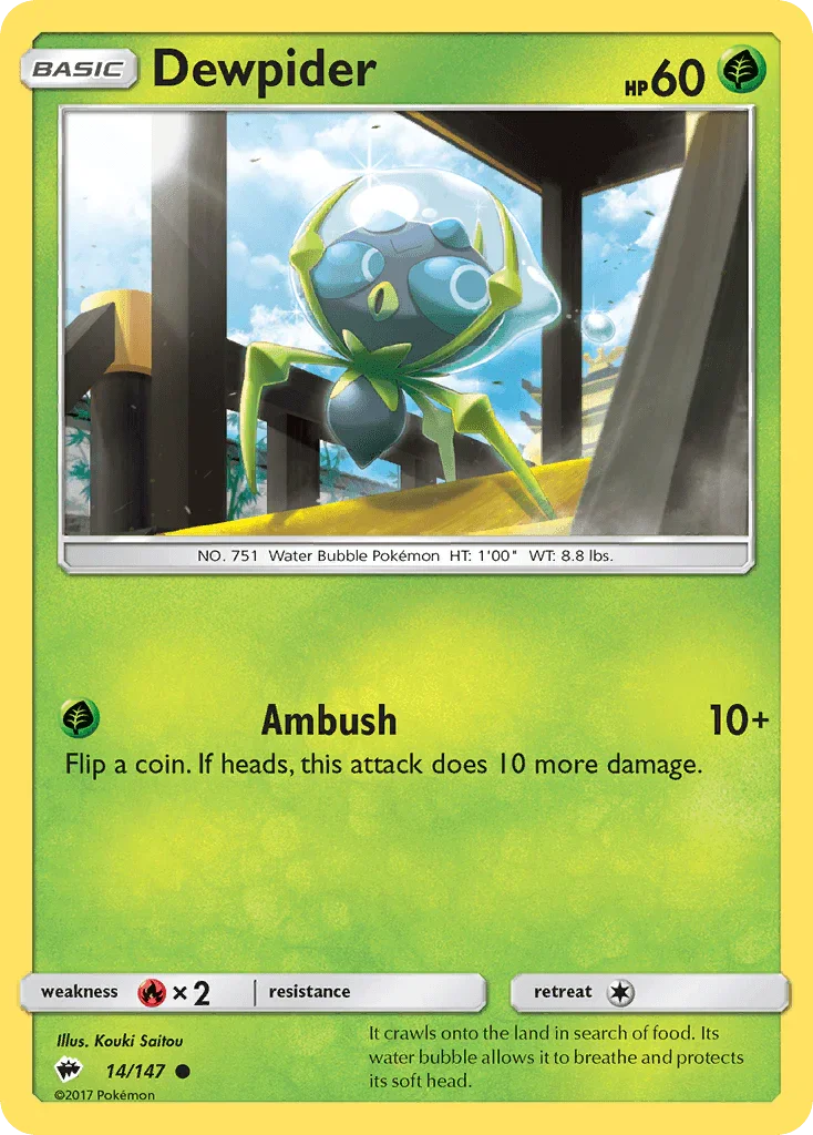 Dewpider (14/147) – Sun & Moon: Burning Shadows | Fast Shipping
