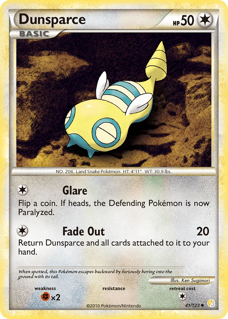 Dunsparce (41/123) – HeartGold & SoulSilver: Base Set – For Sale