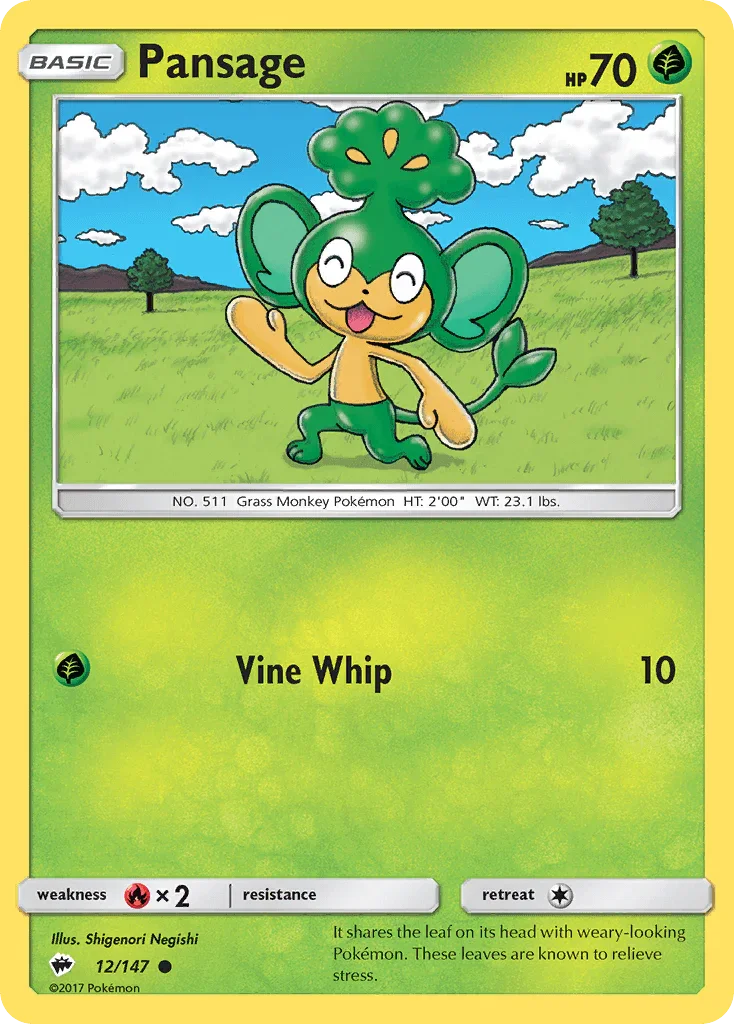 Pansage (12/147) – Sun & Moon: Burning Shadows | Order Now