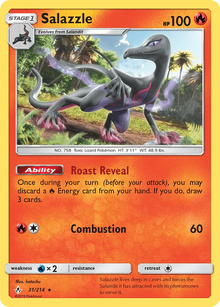 Salazzle (31/214) – Sun & Moon: Unbroken Bonds | Order Today