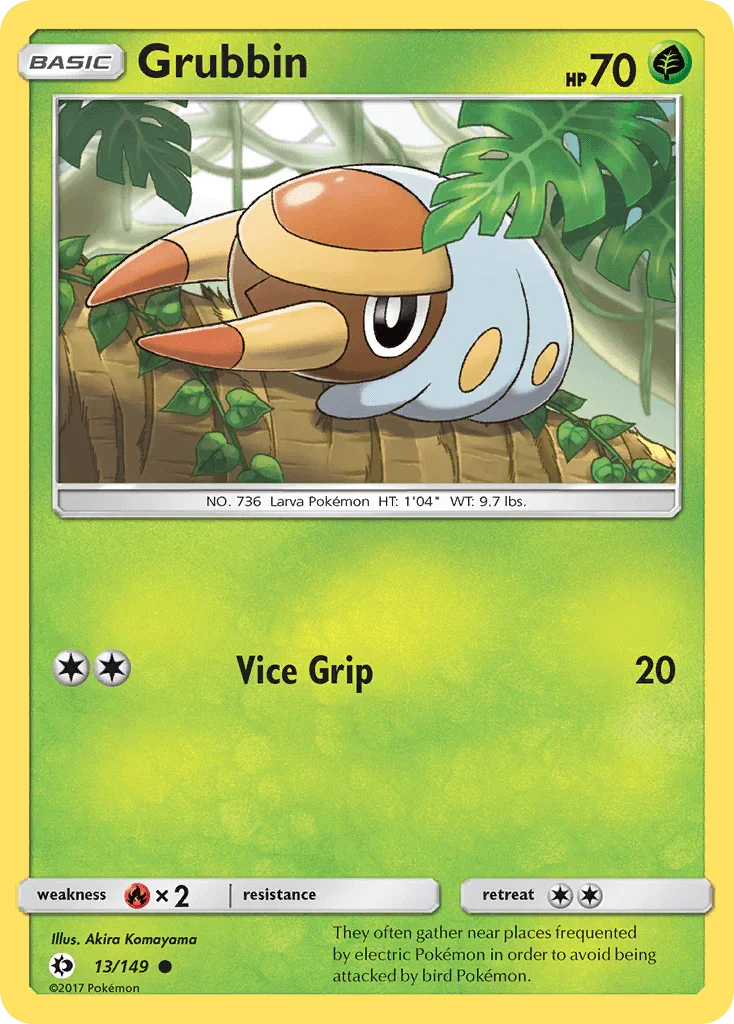 Grubbin (13/149) – Sun & Moon: Base Set - In Stock Now