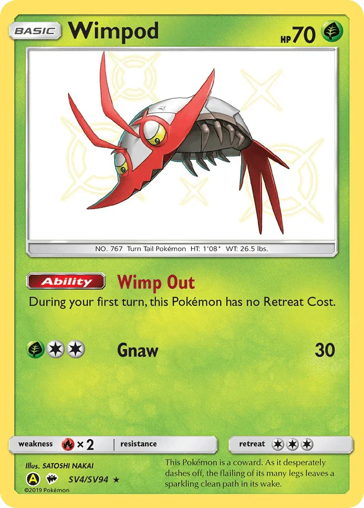 Wimpod (SV4/SV94) – Sun & Moon: Hidden Fates - Shiny Vault - Authentic Card