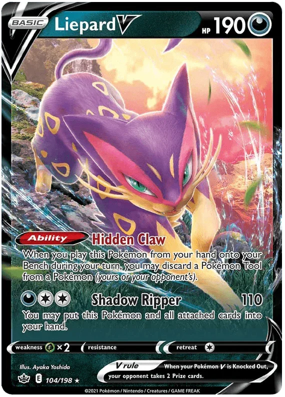 Liepard V (104/198) – Sword & Shield: Chilling Reign - Authentic Card
