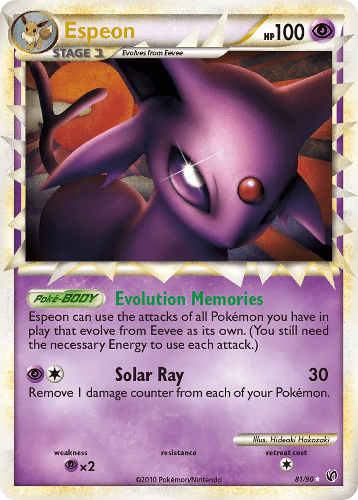 Espeon (81/90) – HeartGold & SoulSilver: Undaunted - In Stock Now