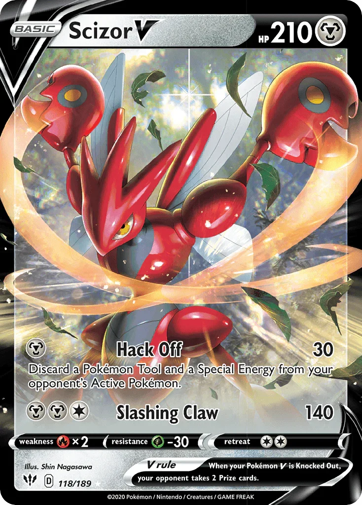 Scizor V (118/189) – Sword & Shield: Darkness Ablaze – Buy Now