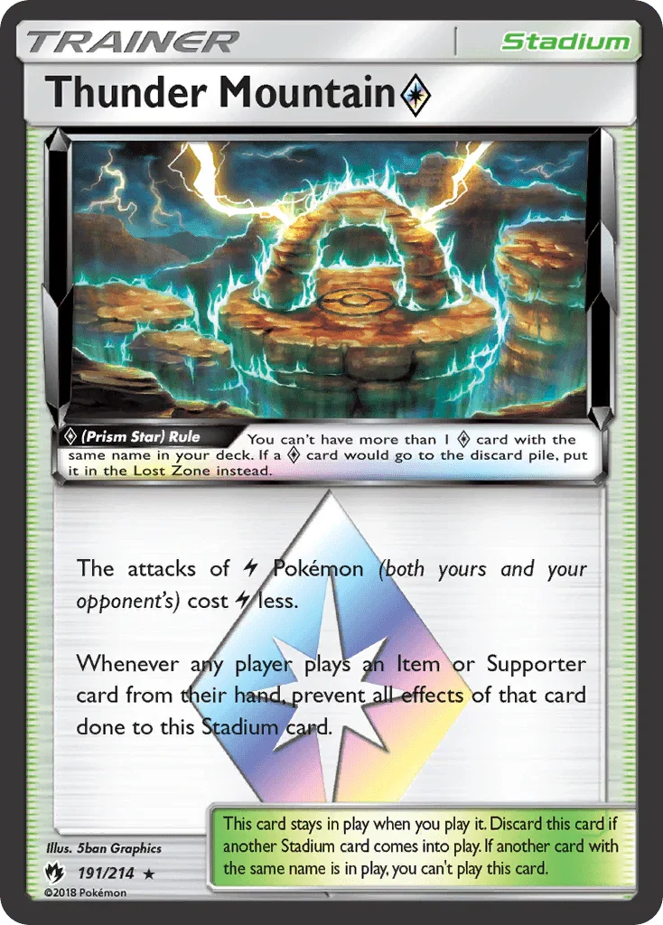 Thunder Mountain (191/214) – Sun & Moon: Lost Thunder - Authentic Card