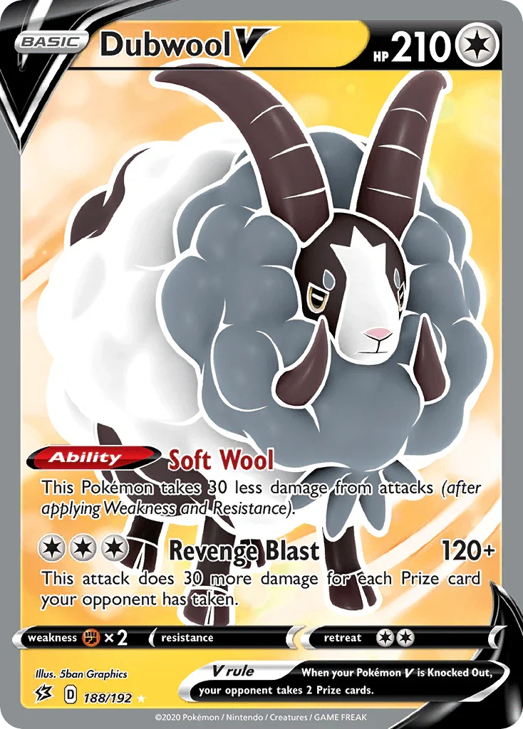 Dubwool V (188/192) – Sword & Shield: Rebel Clash - Shop Now