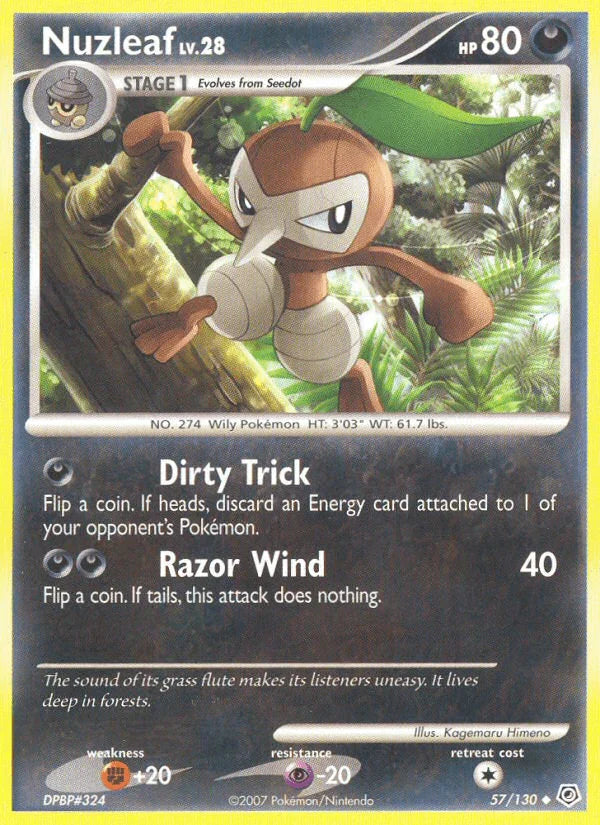 Nuzleaf (57/130) – Diamond & Pearl: Base Set - In Stock Now