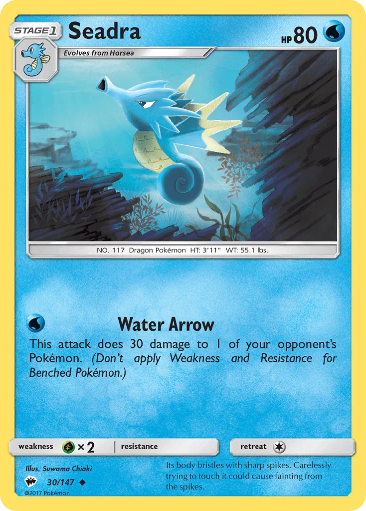 Seadra (30/147) – Sun & Moon: Burning Shadows – For Sale