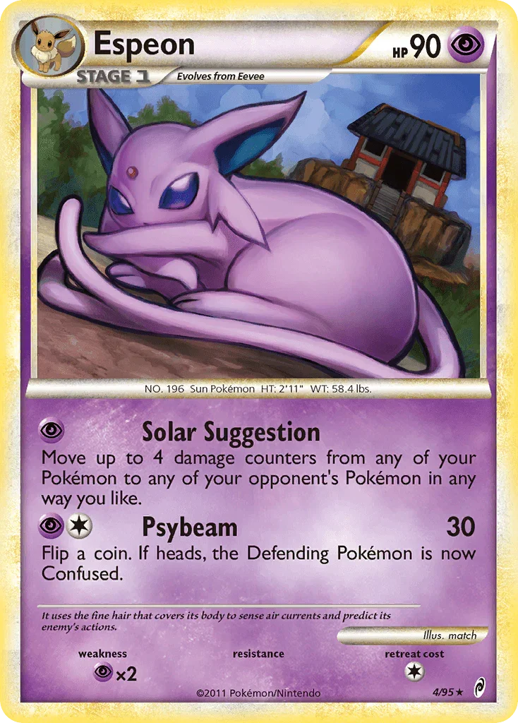Espeon (4/95) – HeartGold & SoulSilver: Call of Legends - Authentic Card