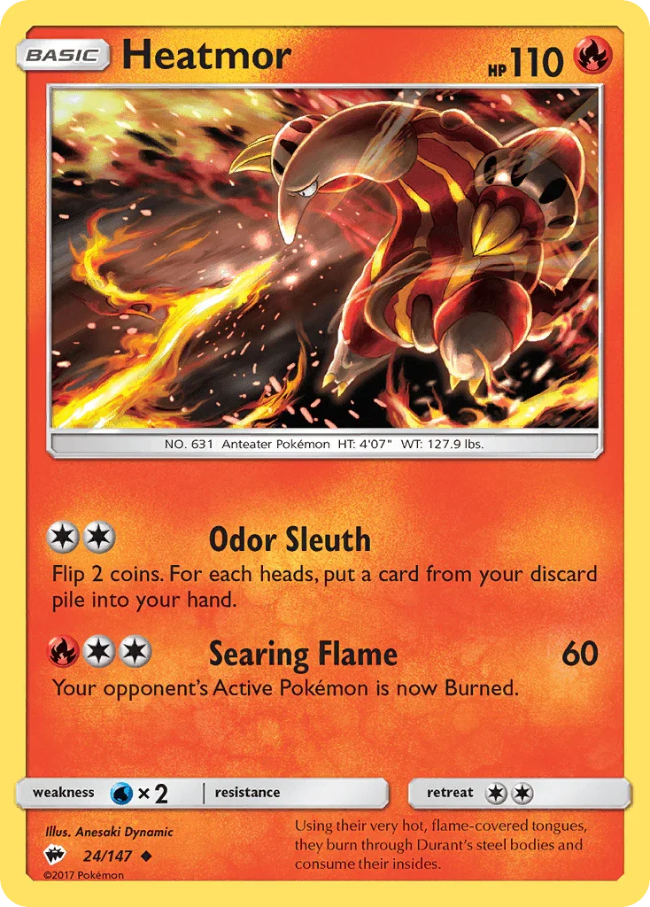 Heatmor (24/147) – Sun & Moon: Burning Shadows - In Stock Now
