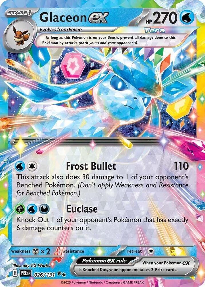 Glaceon ex (026/131) – Scarlet & Violet: Prismatic Evolutions | Fast Shipping