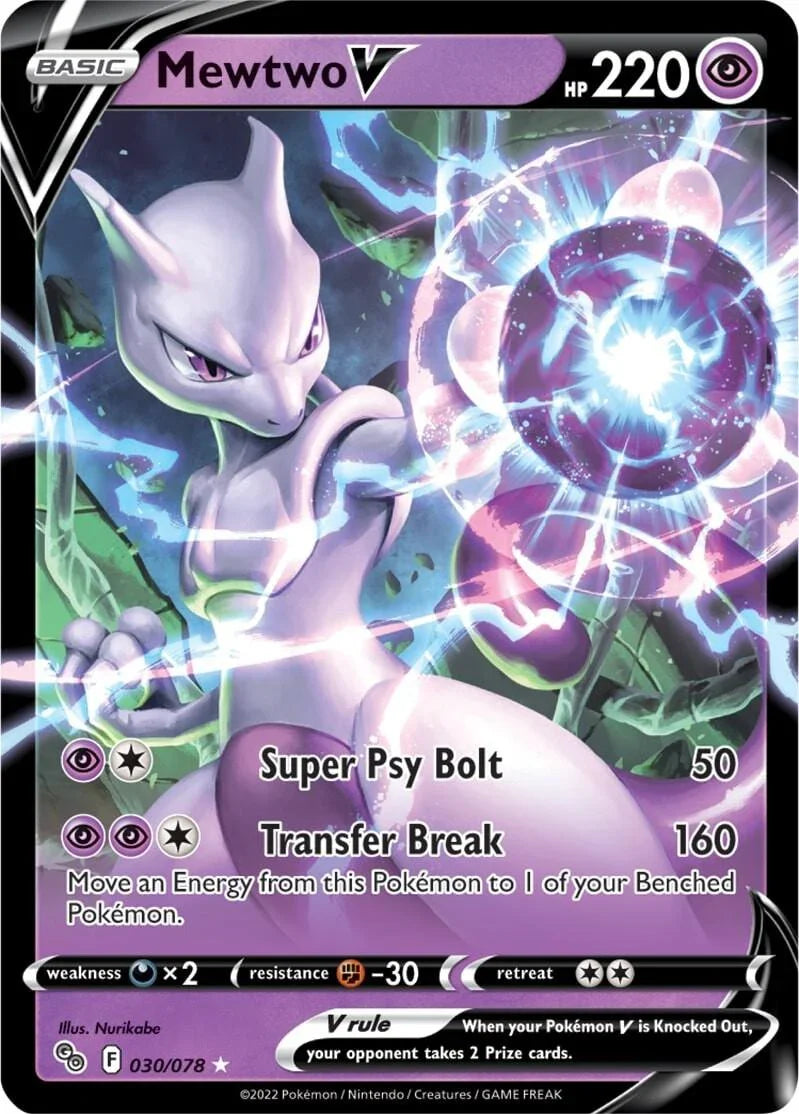 Mewtwo V (030/078) – Pokémon GO - Authentic Card