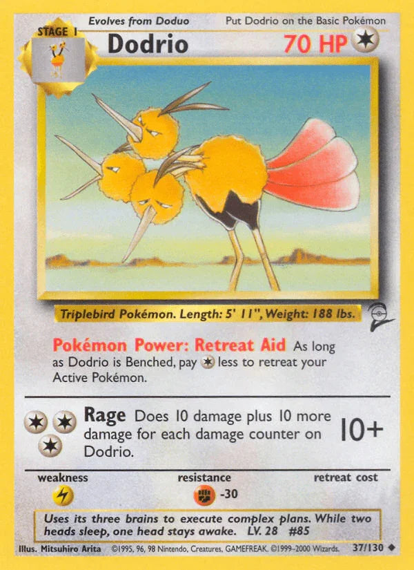 Dodrio (37/130) – Base Set 2 - Authentic Card