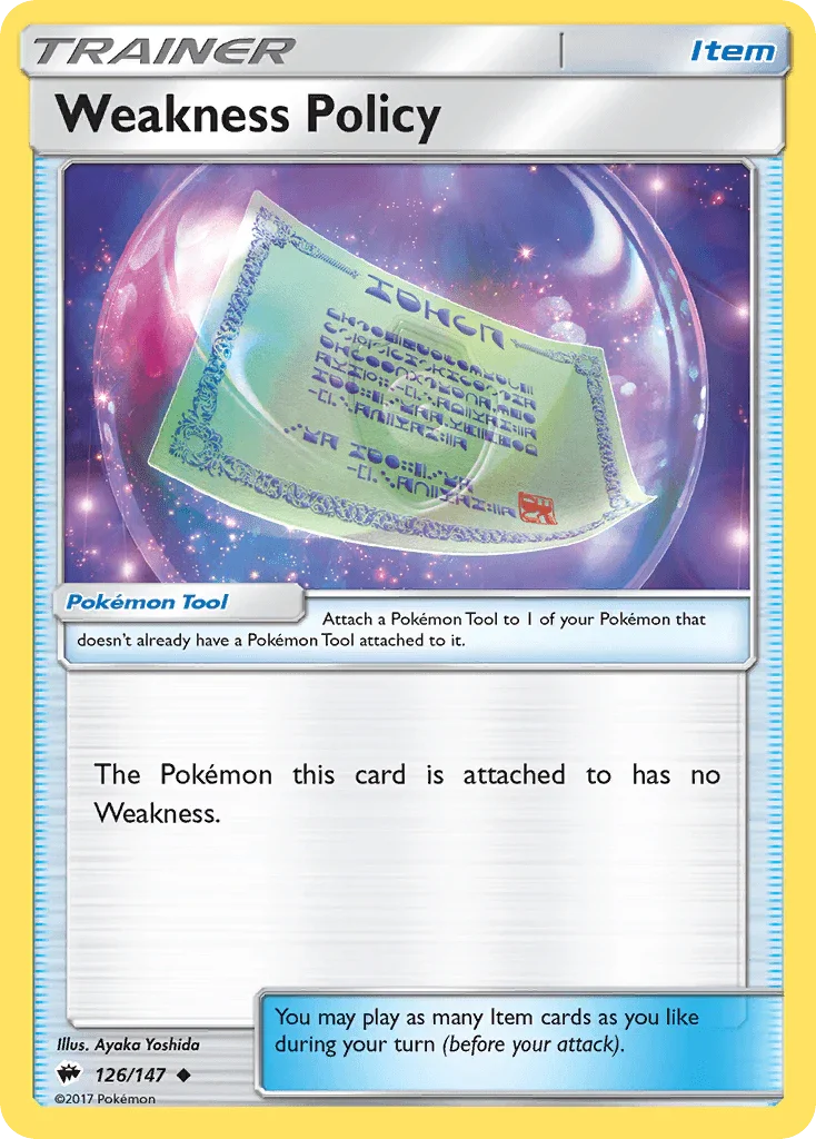 Weakness Policy (126/147) – Sun & Moon: Burning Shadows - In Stock Now
