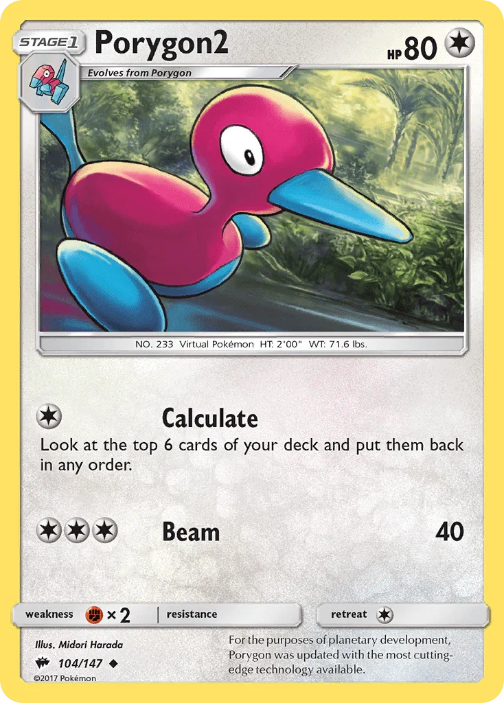 Porygon2 (104/147) – Sun & Moon: Burning Shadows - Shop Now