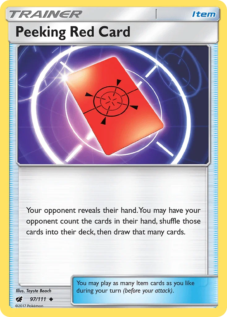 Peeking Red Card (97/111) – Sun & Moon: Crimson Invasion – Buy Now