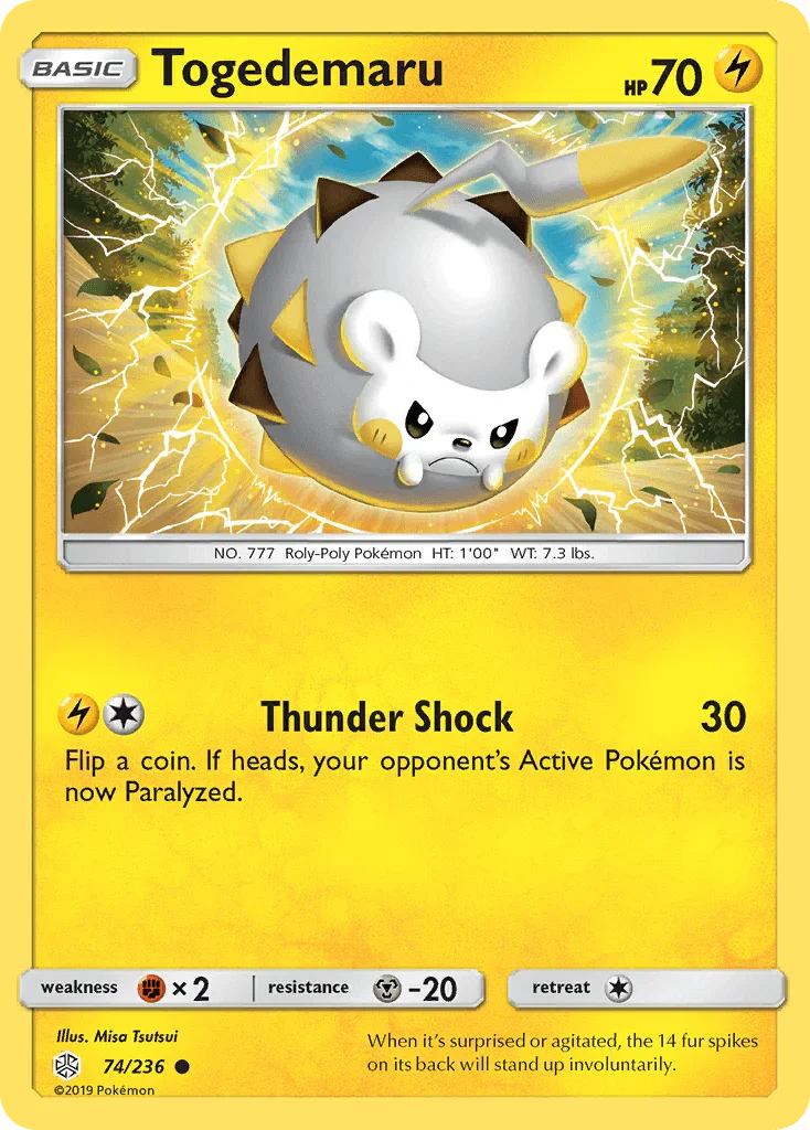 Togedemaru (74/236) – Sun & Moon: Cosmic Eclipse – Buy Now