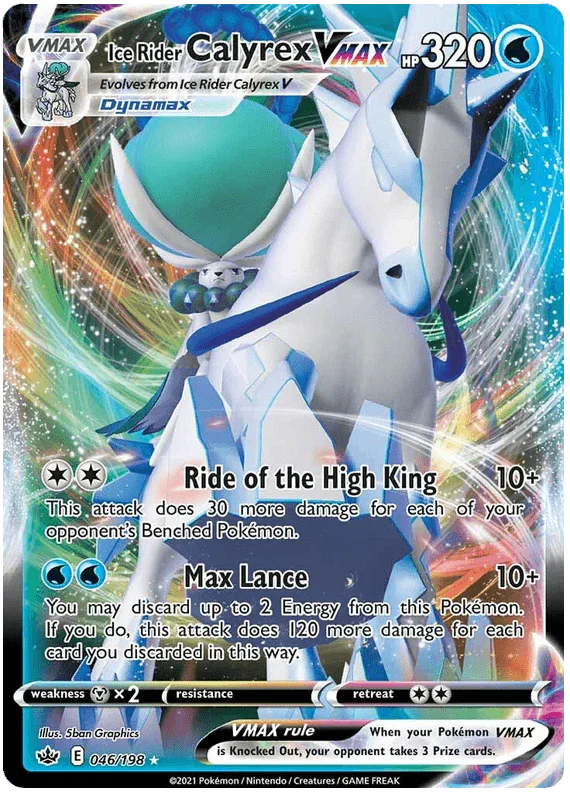 Ice Rider Calyrex VMAX (046/198) – Sword & Shield: Chilling Reign - Authentic Card