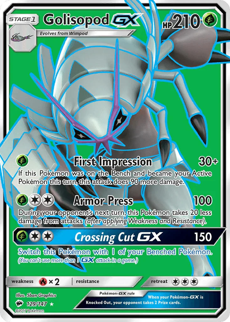 Golisopod GX (129/147) – Sun & Moon: Burning Shadows – For Sale