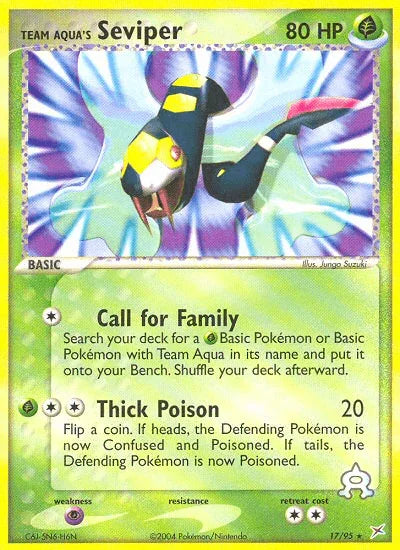 Team Aqua's Seviper (17/95) – EX: Team Magma vs Team Aqua - Authentic Card
