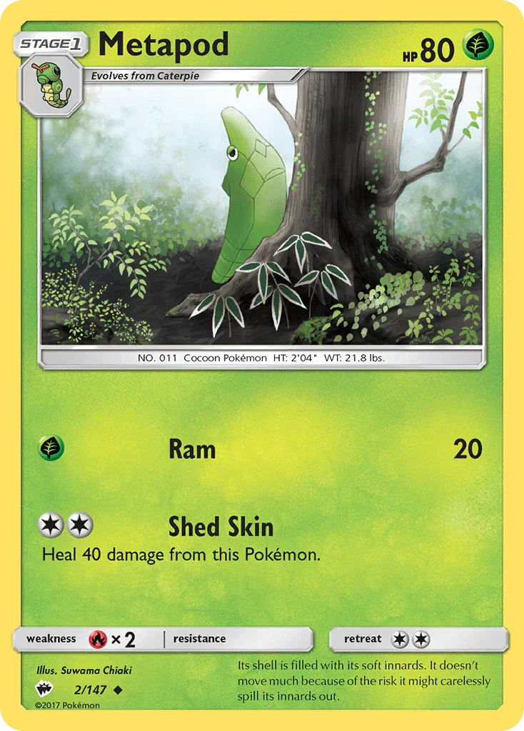 Metapod (2/147) – Sun & Moon: Burning Shadows | Order Today