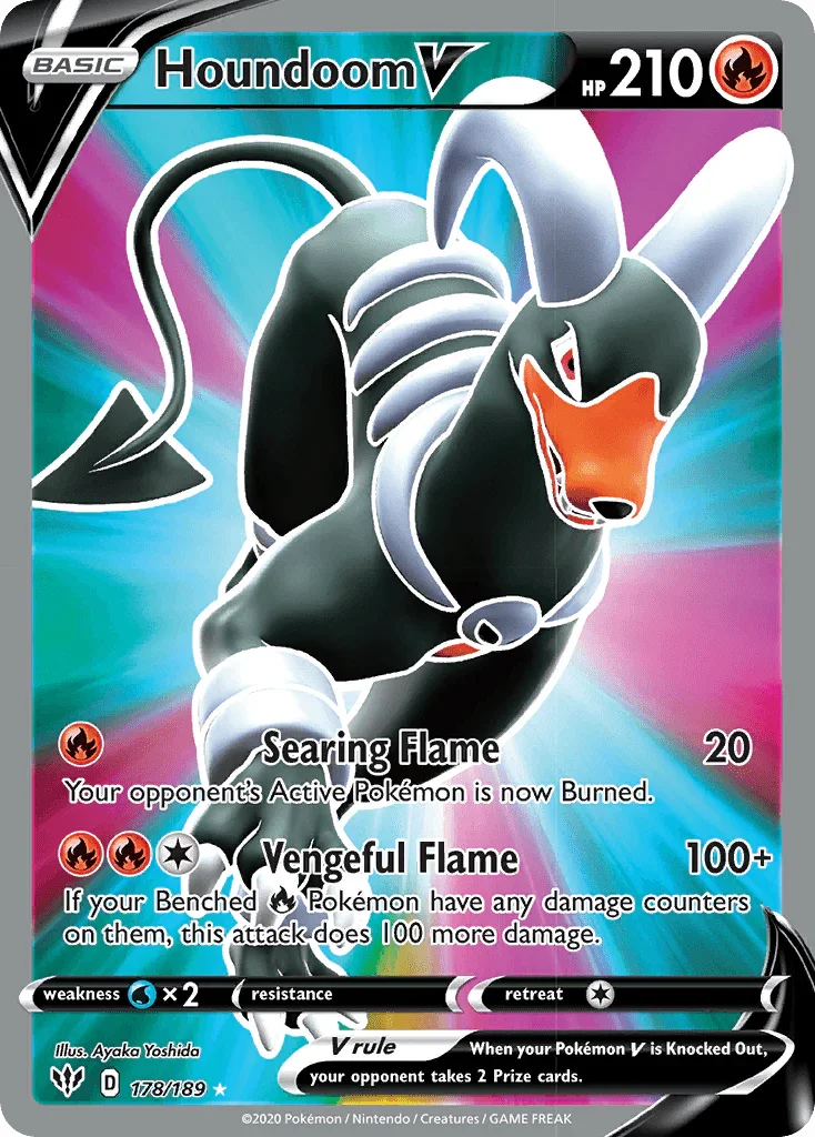 Houndoom V (178/189) – Sword & Shield: Darkness Ablaze - Authentic Card